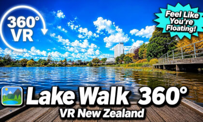 [New Zealand] Hamilton Lake Walk 360° VR - Feel Like You're Floating!