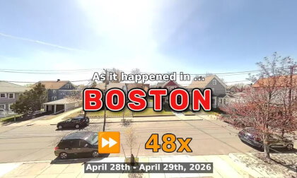 ⏩ Daily Time Lapse of the Boston Weather 180° 4k Street Cam Stream April 28th - April 29th 2026 (48x) [Beta]
