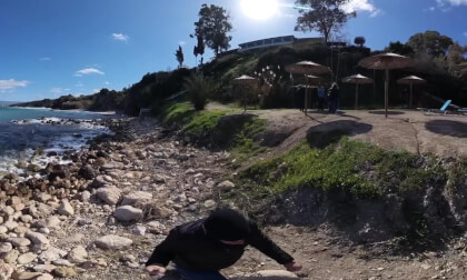 Aphrodite's Beach and The Volcanic rock of Gabor, Akamas Peninsula, Cyprus - 360° Insta360 X3