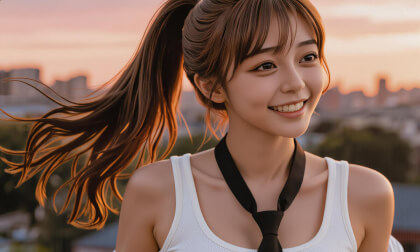 M/V] why is she smiling like that?