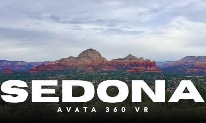 Avata360 Flight to the Sedona AZ monuments, red rocks up close. Gated community, 8k fly over! VR360