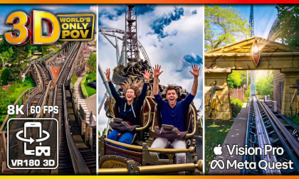 TOP 3 epic VR Roller Coaster 3D 8K Experience 😱 Velocity X Force VR180 60fps 🟥 Plopsaland Belgium - HDR10 HLG Apple Vision Pro Meta Quest 3