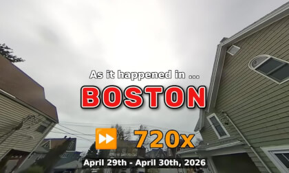 ⏩ Daily Time Lapse of the Boston Weather 180° 4k Sky Cam Stream April 29th - April 30th 2026 (720x) [Beta]
