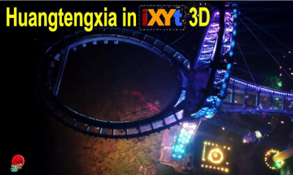 Glass corridor at night, Huangtengxia, China in iXYt-3D SBS LR relax video for VR