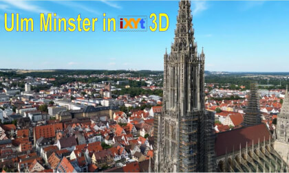 Ulm Minster, Baden-Württemberg, Germany in 3D SBS LR relax video for VR