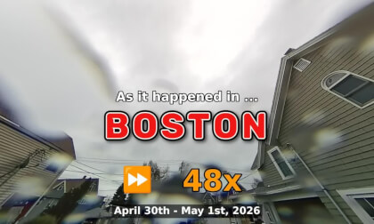 ⏩ Daily Time Lapse of the Boston Weather 180° 4k Sky Cam Stream April 30th - May 1st 2026 (48x) [Beta]