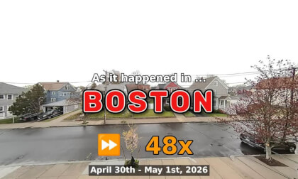 ⏩ Daily Time Lapse of the Boston Weather 180° 4k Street Cam Stream April 30th - May 1st 2026 (48x) [Beta]