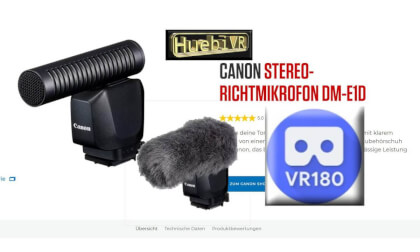 Canon DM-E1D microphone at handheld camera 8K VR180