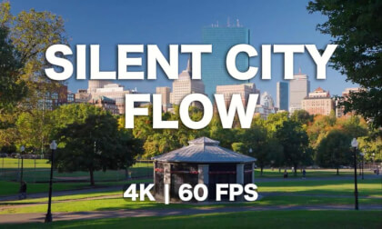 Silent City Flow 🌆🎶 - 4K Urban Scenery & Soothing Ambient Music