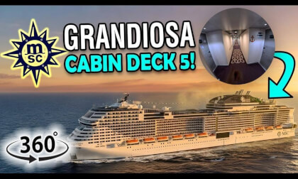 MSC Grandiosa Cabin Locations Deck 5 | 360° Cruise Ship Corridor Walkthrough | VR Travel