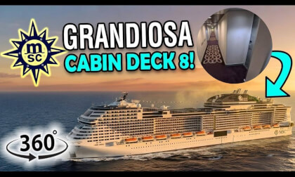 MSC Grandiosa Cabin Locations Deck 8 | 360° Cruise Ship Corridor Walkthrough | VR Travel