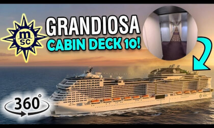 MSC Grandiosa Cabin Locations Deck 10 | 360° Cruise Ship Corridor Walkthrough | VR Travel