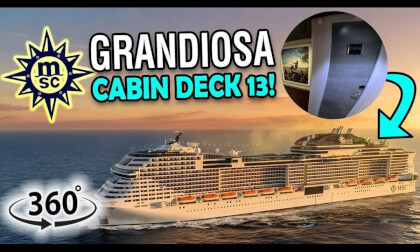 MSC Grandiosa Cabin Locations Deck 13 | 360° Cruise Ship Corridor Walkthrough | VR Travel