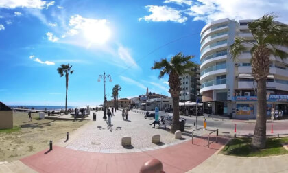 Finikoudes Promenade, Larnaca Bay, Larnaca, Cyprus - 360° Insta360 X3
