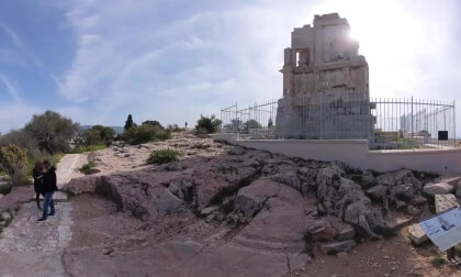 Hill of the Muses & Philopappos Monument & wild tortoise, Athina (Athens), Greece - 360° Insta360 X3