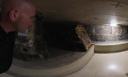 Inside Church of Saint Lazarus, Lazarus Tomb and remains, Larnaca, Cyprus - 360° Insta360 X3