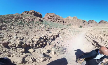 Mule ride up Wadi Farasa trail, Petra, Jordan - 360° Insta360 X3