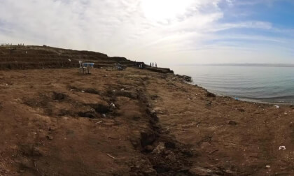 Swimming and floating in The Dead Sea, Dead Sea, Jordan - 360° Insta360 X3