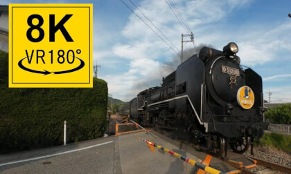 VR 180° 8K 3D SL YAMAGUCHI [steam locomotive]　（SLやまぐち号）
