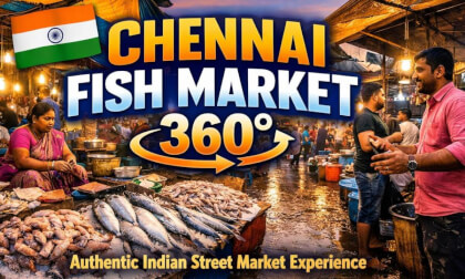 Chennai Fish Market 360° 🐟🔥 | Authentic Indian Street Market Experience | Tamil Nadu