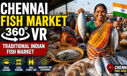 Chennai Fish Market 360° 🐟🔥 | Authentic Indian Street Market Experience | Tamil Nadu