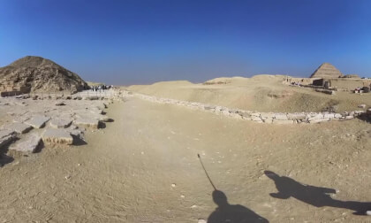 Walking through tomb complex, Badrshein, Egypt - 360° Insta360 X3