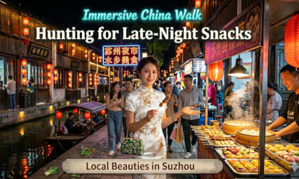 【180° VR】Immersive China Walk: Hunting for Late-Night Snacks and Spotting Local Beauties in Suzhou