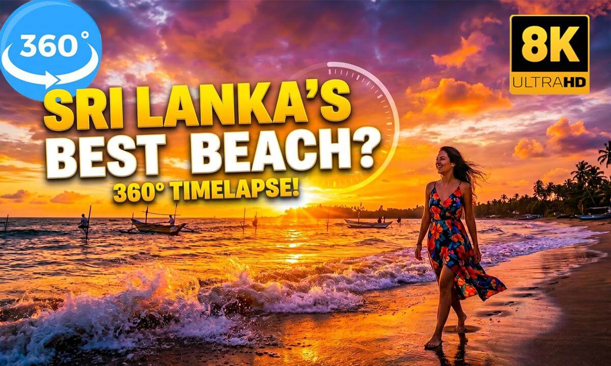 Immersive Weligama Beach Timelapse 🇱🇰 🌅🌊 | 8K VR 360 Timelapse | Experience Sri Lanka