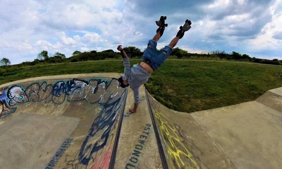 Full Spine Line in 360: Handplant, Fakie Flip, Hoho Reset (VR POV)