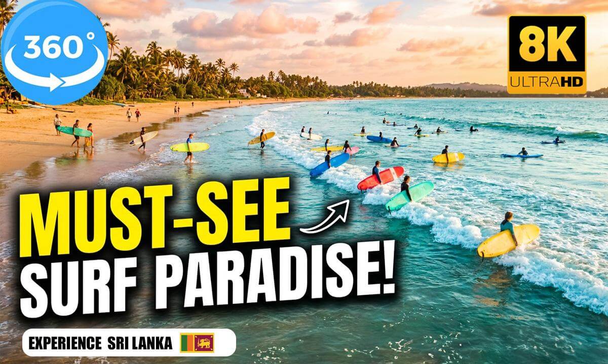Weligama Beach Surf Paradise 🇱🇰🏄♂️ | 8K VR 360 ASMR Walking Tour | Experience Sri Lanka