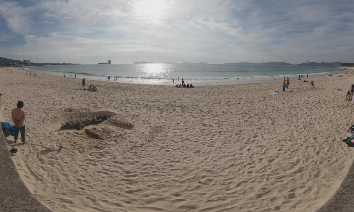 A little walk in the "Samil" beach in 3D180 8K