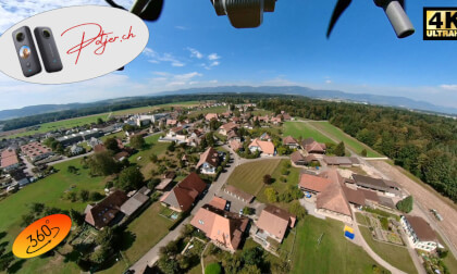 Drone flight 360° VR over the very rural Village of Wiler near Utzenstorf - enjoy Switzerland from above Drone flight 360° VR over the very rural Village of Wiler near Utzenstorf - enjoy Switzerland from above