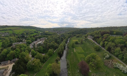 Cromford Mill Fly Over 360