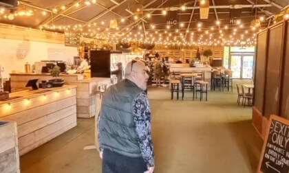 The Grand Tour tent at the Farmer's Dog Pub