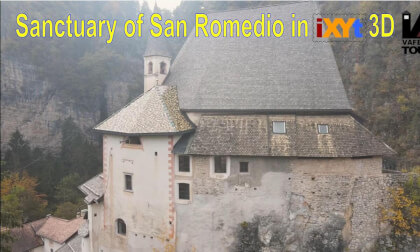 Sanctuary of San Romedio,  Italy, in 3D SBS LR relax video for VR