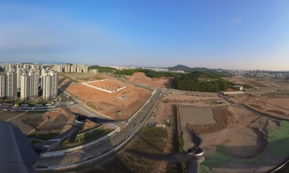 “Geomdan Lake Park construction site, Incheon, South Korea”