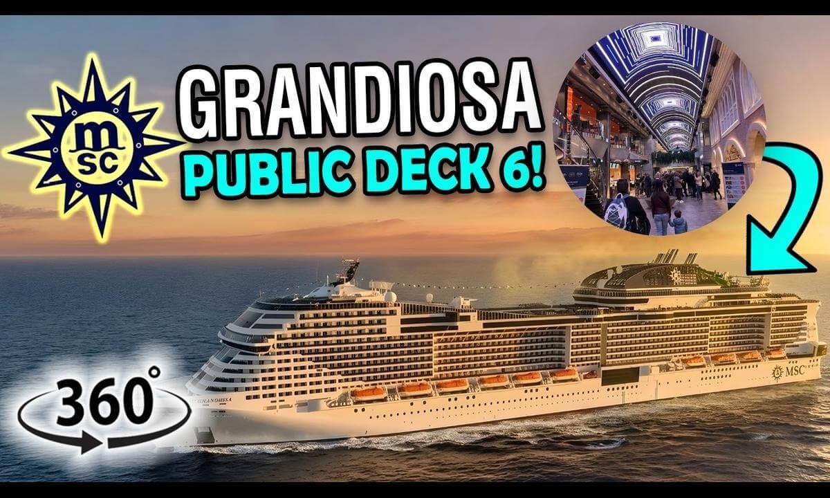 MSC Grandiosa Deck 6 Walkthrough | 360° Cruise Ship Tour | VR Travel