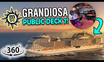 MSC Grandiosa Deck 7 Walkthrough | 360° Cruise Ship Tour | VR Travel