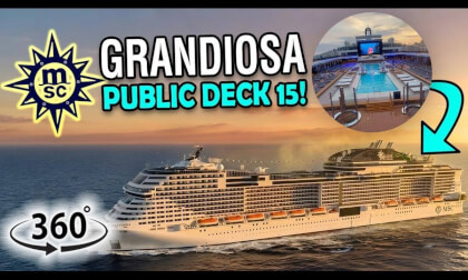 MSC Grandiosa Deck 15 Walkthrough | 360° Cruise Ship Tour | VR Travel