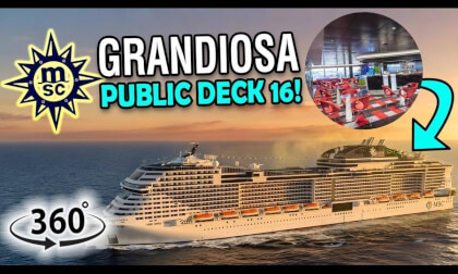 MSC Grandiosa Deck 16 Walkthrough | 360° Cruise Ship Tour | VR Travel
