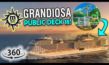 MSC Grandiosa Deck 18 Walkthrough | 360° Cruise Ship Tour | VR Travel