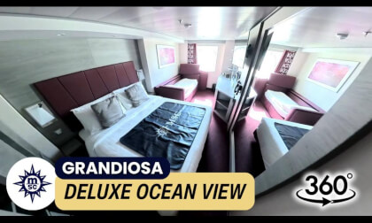 MSC Grandiosa The Deluxe Oceanview Stateroom Walkthrough | Cabin 5082 | 360° VR Cruise Room Tour