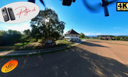 Drone flight 360° VR over the hamlet Kräiligen near Bätterkinden directly the Emme in the administrative district Emmental - enjoy Switzerland from above Drone flight 360° VR over the hamlet Kräiligen near Bätterkinden directly the Emme in the administrative district Emmental - enjoy Switzerland from above