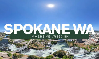 Spokane Falls, Washington May 2026 VR360 8k Immersive Fly Over