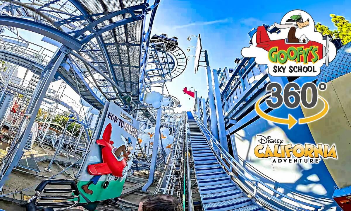 VR 360 Goofy's Sky School On Ride POV Disney California Adventure 2025 12 15