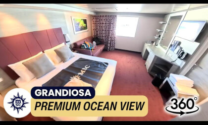 MSC Grandiosa The Premium Ocean View Stateroom Walkthrough | Cabin 11003 | 360° VR Cruise Room Tour