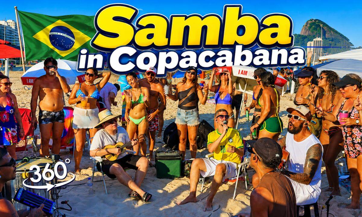 Brazilian Samba | ☀️Copacabana - Rio de Janeiro Beach 360° - Live Session