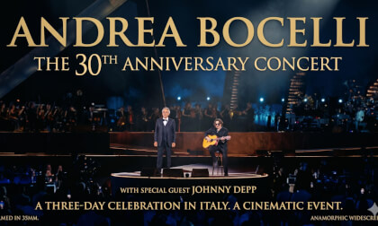 Johnny Depp Performs with Andrea Bocelli