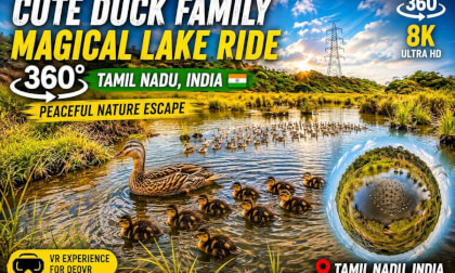 Cute Duck Family Playing in a Magical Tamil Nadu Lake 🦆 | 8K VR
