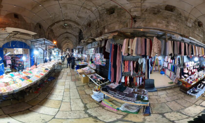 Cotton Merchants' Market in the Muslim Quarter in Old City Jerusalem 360VR